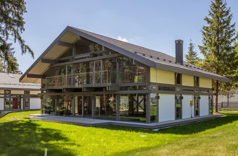 Проект дома с большими панорамными окнами - поселок Арт Эко - ART.ECO